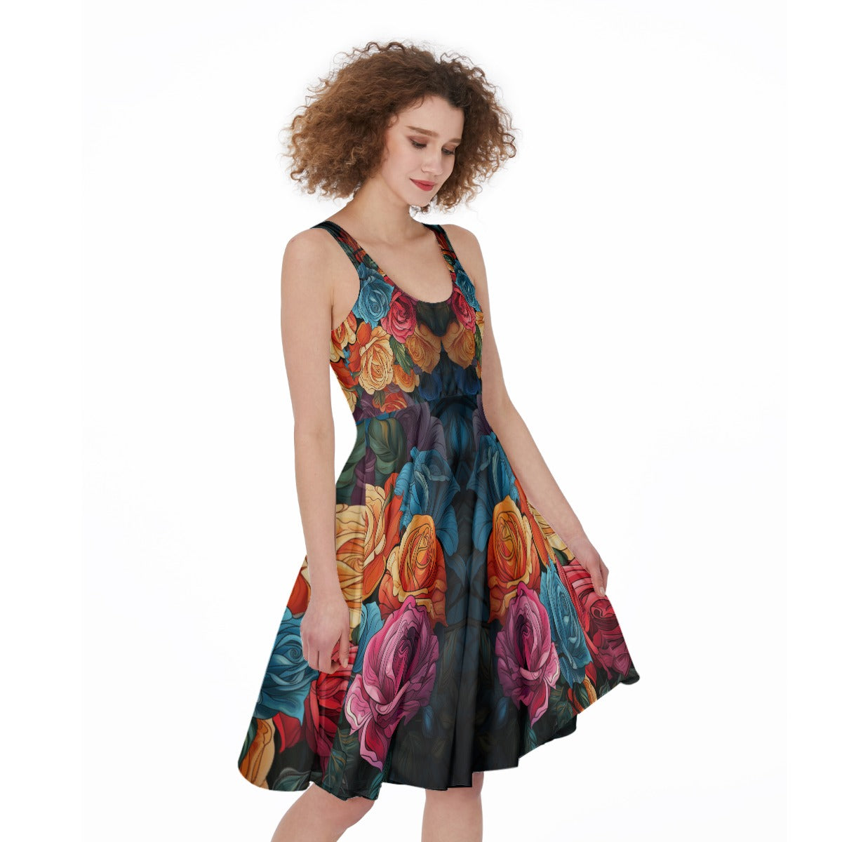 Rambunctious Rose - Women's Sleeveless Dress