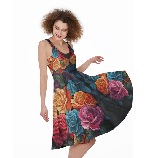 Rambunctious Rose - Women's Sleeveless Dress